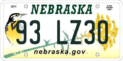 NE license plate 93LZ30