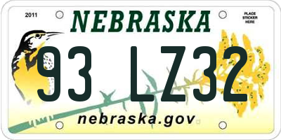 NE license plate 93LZ32
