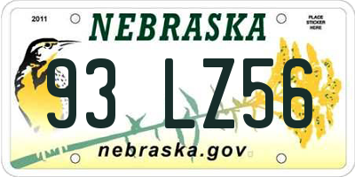 NE license plate 93LZ56