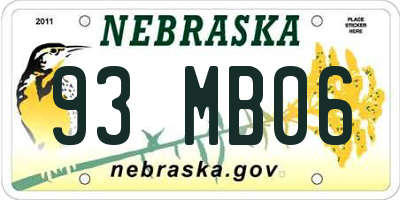 NE license plate 93MB06