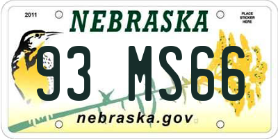 NE license plate 93MS66