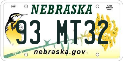 NE license plate 93MT32