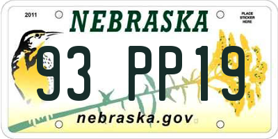 NE license plate 93PP19