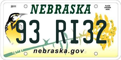 NE license plate 93RI32