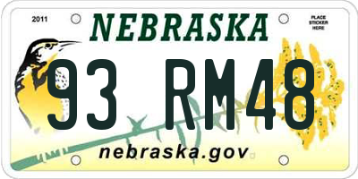 NE license plate 93RM48