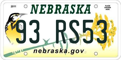 NE license plate 93RS53
