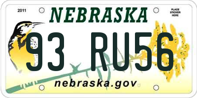 NE license plate 93RU56
