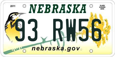 NE license plate 93RW56