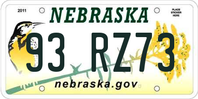 NE license plate 93RZ73