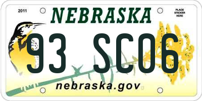 NE license plate 93SC06