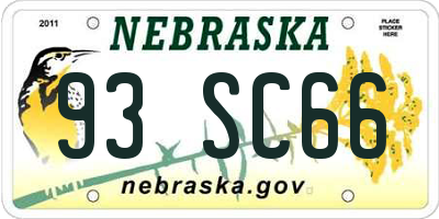 NE license plate 93SC66