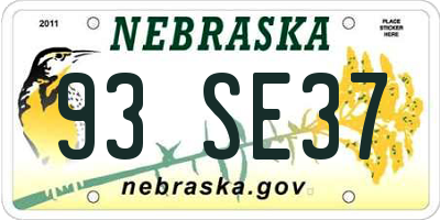 NE license plate 93SE37