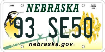 NE license plate 93SE50