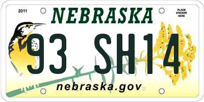NE license plate 93SH14