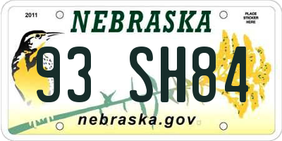 NE license plate 93SH84