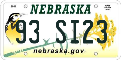 NE license plate 93SI23