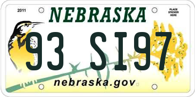 NE license plate 93SI97