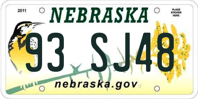 NE license plate 93SJ48