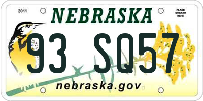 NE license plate 93SQ57