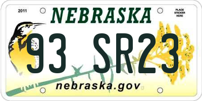 NE license plate 93SR23