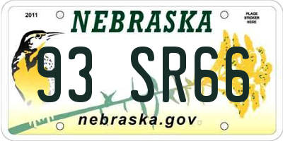 NE license plate 93SR66
