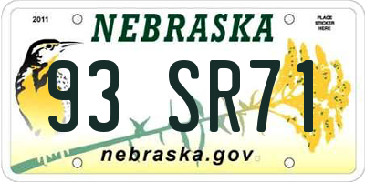 NE license plate 93SR71