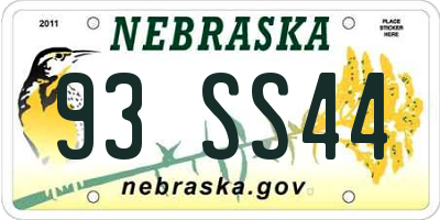 NE license plate 93SS44