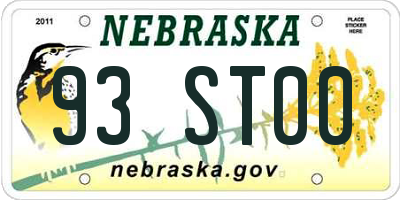 NE license plate 93ST00