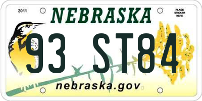 NE license plate 93ST84