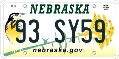 NE license plate 93SY59