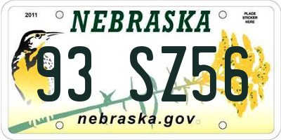 NE license plate 93SZ56