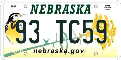 NE license plate 93TC59