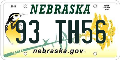 NE license plate 93TH56