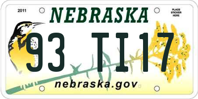 NE license plate 93TI17