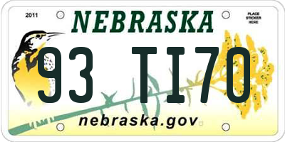 NE license plate 93TI70