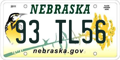 NE license plate 93TL56