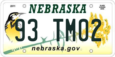 NE license plate 93TM02