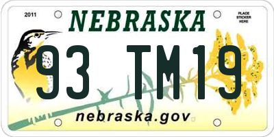 NE license plate 93TM19