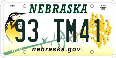 NE license plate 93TM41