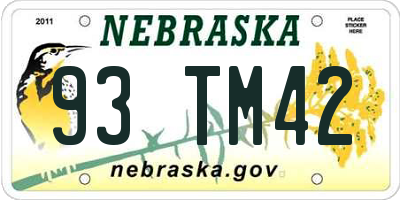 NE license plate 93TM42