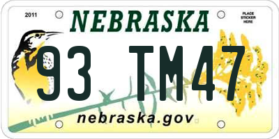 NE license plate 93TM47