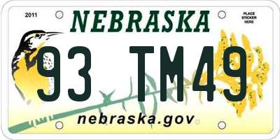 NE license plate 93TM49