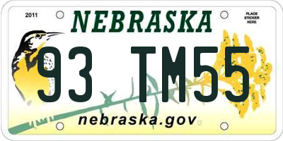 NE license plate 93TM55