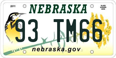 NE license plate 93TM66