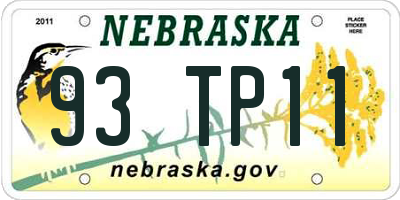 NE license plate 93TP11
