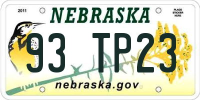 NE license plate 93TP23