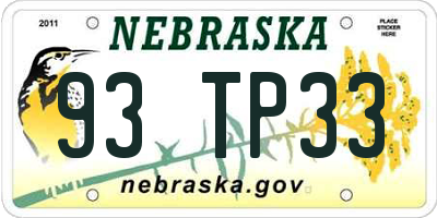 NE license plate 93TP33