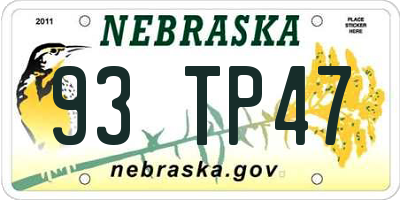 NE license plate 93TP47
