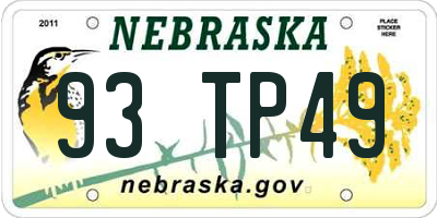 NE license plate 93TP49