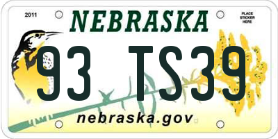 NE license plate 93TS39